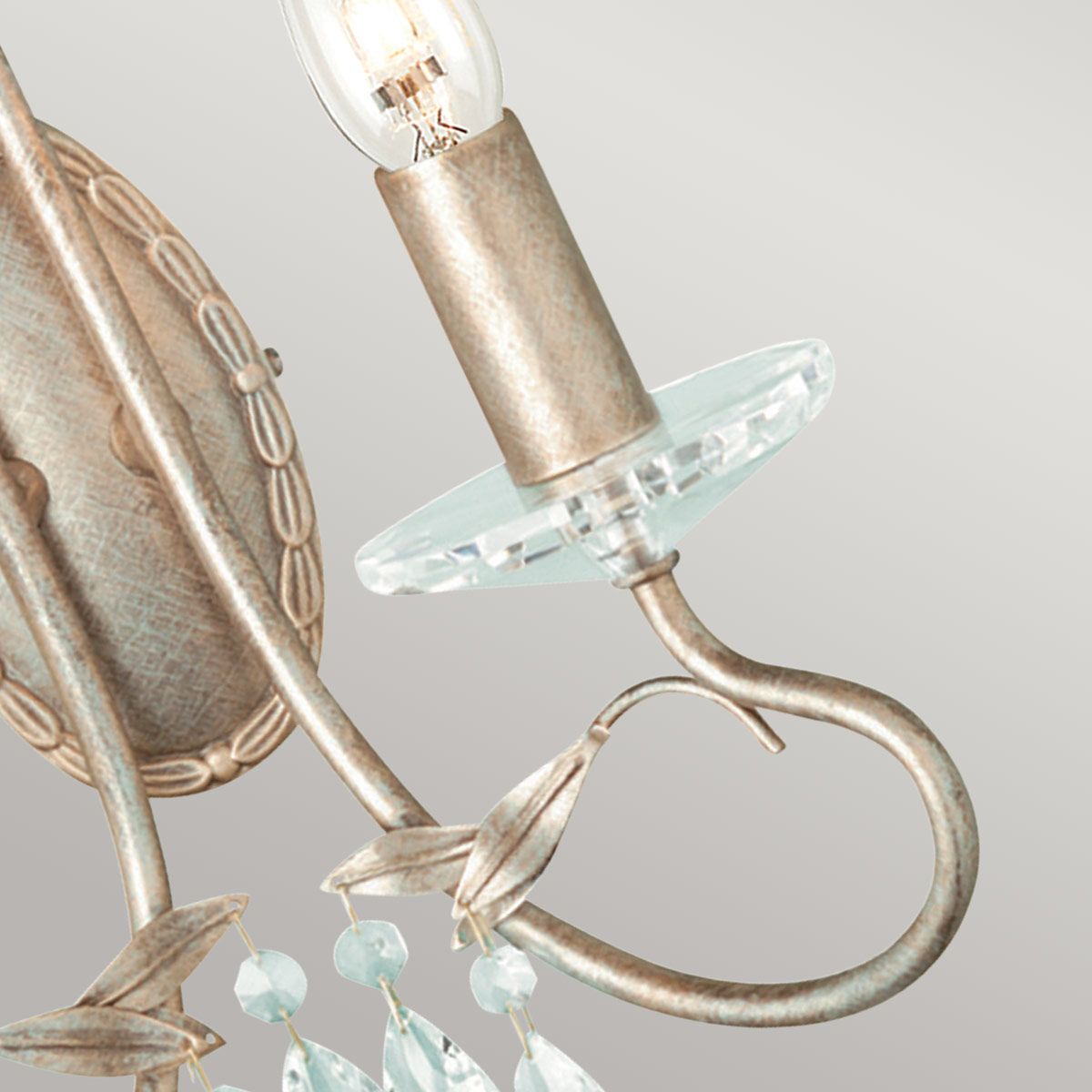 Elegance Dual Bulb Wall Sconce in Silver and Gold
