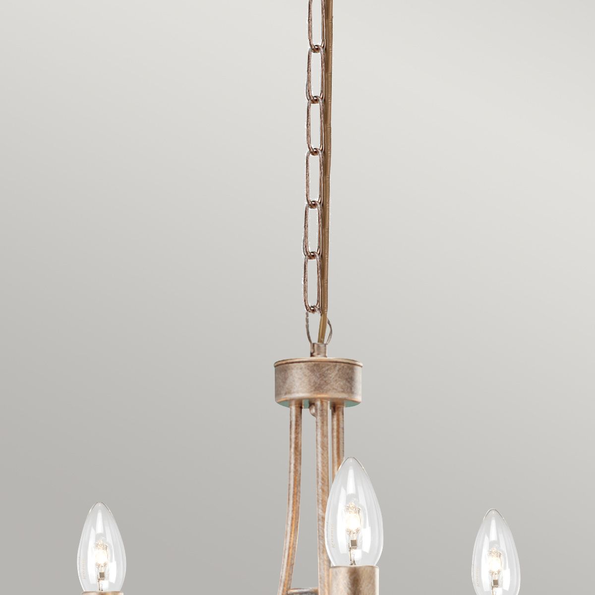 Elegant Silver and Gold Crystal Chandelier - 3 Light Fixture
