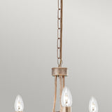 Elegant Silver and Gold Crystal Chandelier - 3 Light Fixture
