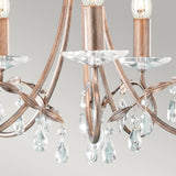 Christina Elegance: 5-Light Silver and Gold Crystal Chandelier