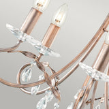 Christina Elegance: 5-Light Silver and Gold Crystal Chandelier