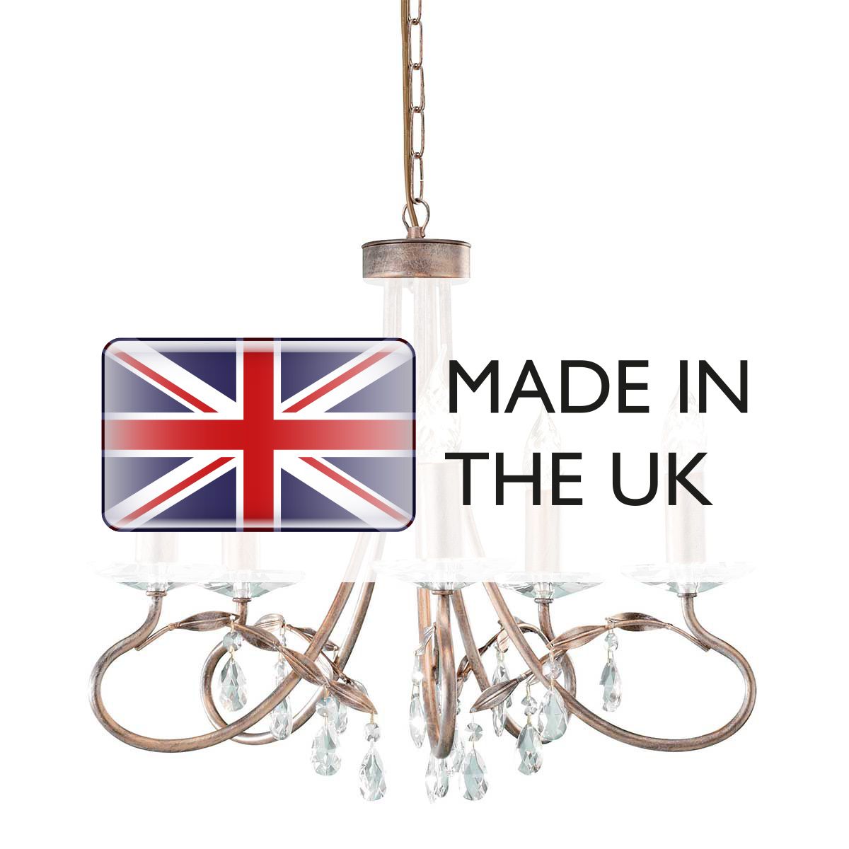 Christina Elegance: 5-Light Silver and Gold Crystal Chandelier