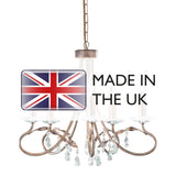 Christina Elegance: 5-Light Silver and Gold Crystal Chandelier