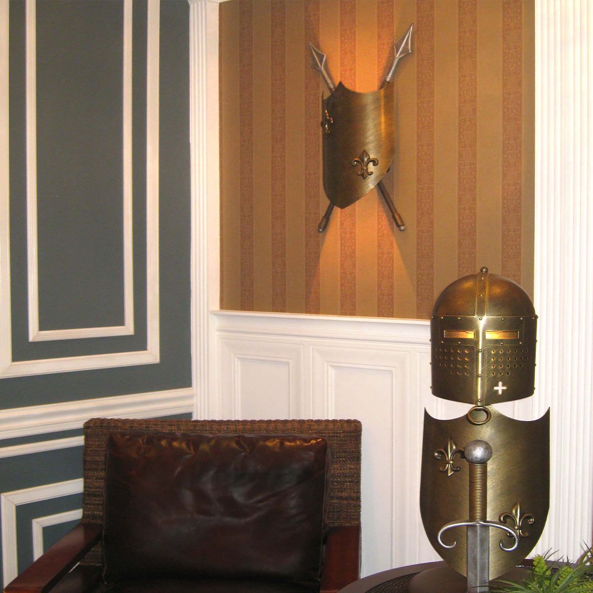 Crusader Dual Light Sconce in Burnished Bronze
