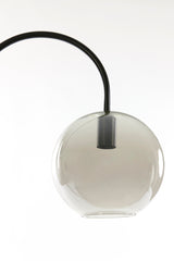 Elegant Floor Lamp with Matt Black Frame and Smoked Glass Elements, 45x28x158 cm