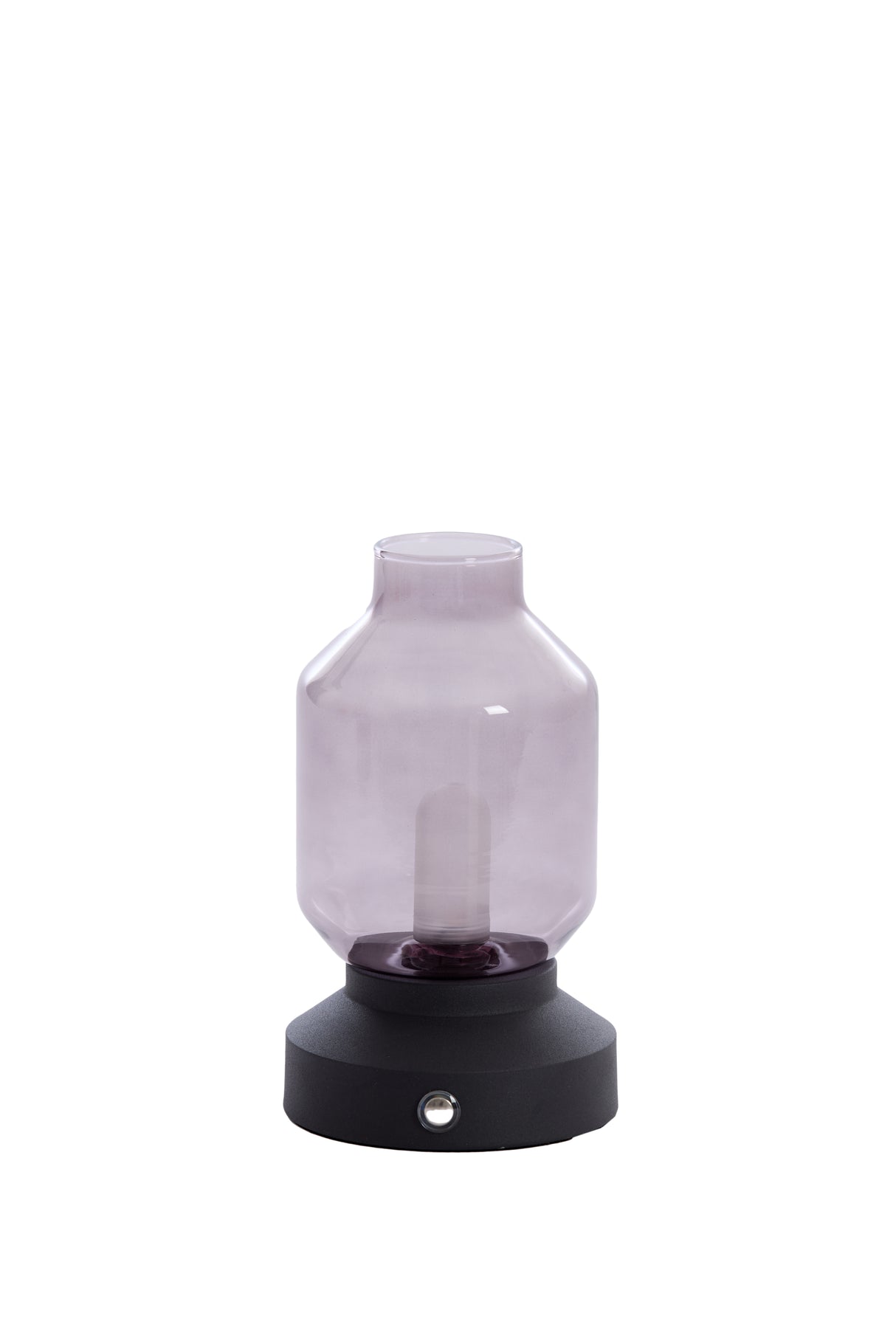 Smoked Glass & Matte Black LED Table Lamp - 11x19 cm Merey Design