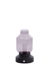 Smoked Glass & Matte Black LED Table Lamp - 11x19 cm Merey Design