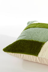 Emerald Fusion: 45x45 cm Green & White Cushion