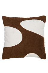 Plush Cellio Square Cushion 45x45 cm - Brown & Beige Harmony