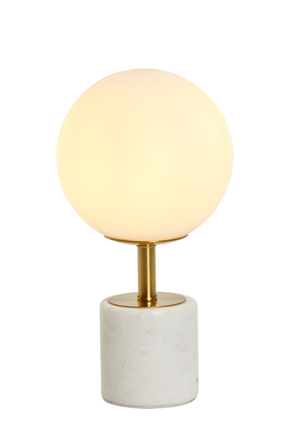 Elegant Medina Table Lamp with Antique Bronze and Frosted White Glass – 20x35 cm