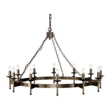 Exquisite Wrought Iron Old Bronze 12-Light Chandelier