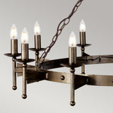 Exquisite Wrought Iron Old Bronze 12-Light Chandelier