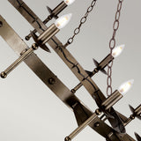 Exquisite Wrought Iron Old Bronze 12-Light Chandelier