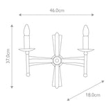 Cromwell Dual-Light Wrought Iron Wall Sconce in Antique Bronze Finish