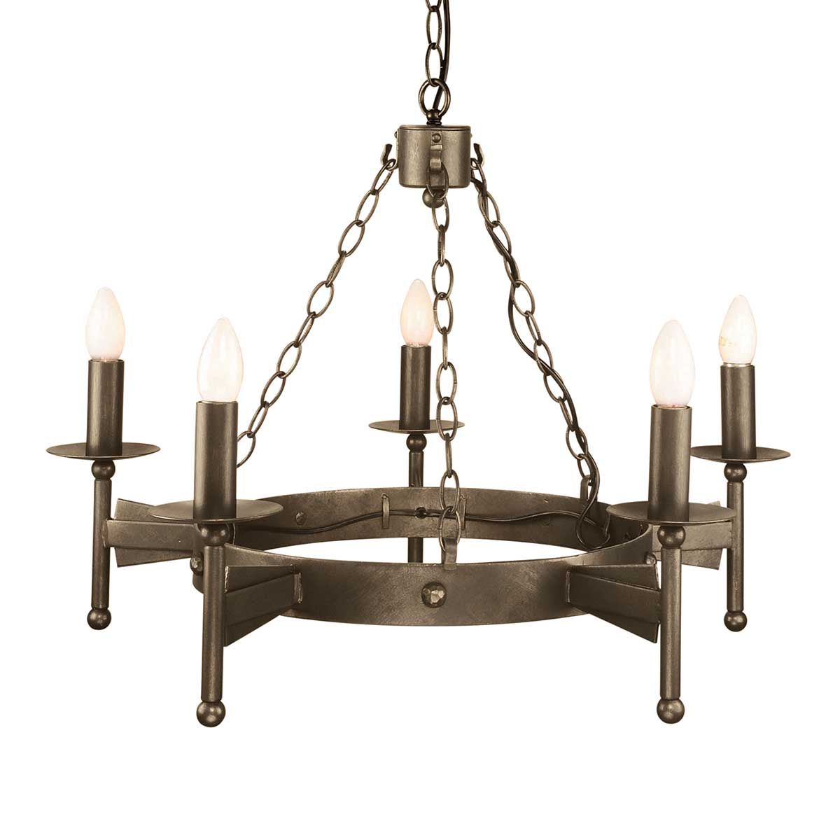 Cromwell Hand-Forged Iron Chandelier in Old Bronze Finish