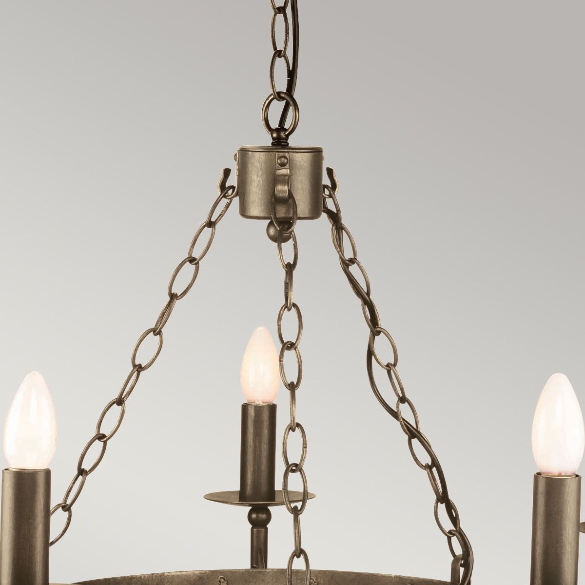Cromwell Hand-Forged Iron Chandelier in Old Bronze Finish