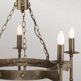 Cromwell Hand-Forged Iron Chandelier in Old Bronze Finish