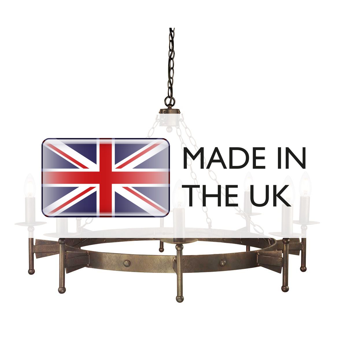 Cromwell Medieval Wrought Iron Ceiling Chandelier