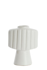 Elegant Matt Cream Vase - Gandara Ceramics, 29.5x18x38.5 cm