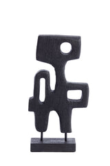 Elegant Black Sala Wood Ornament on Base 20x9.5x38.5 cm
