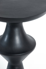 Compact Matte Black Side Table with Sleek Design - 37.5x14x63.5 cm