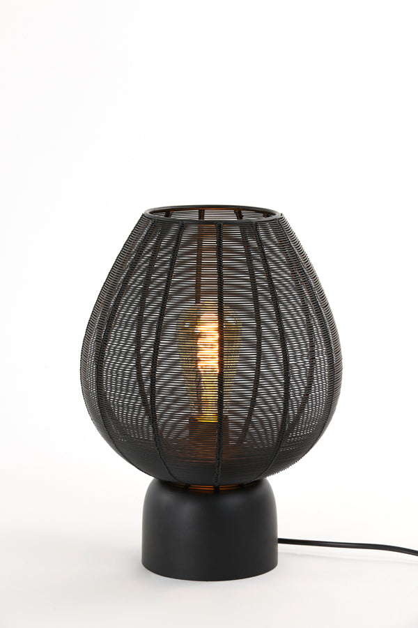Elegant Suneko Matte Black Table Lamp – Ø25x34 cm