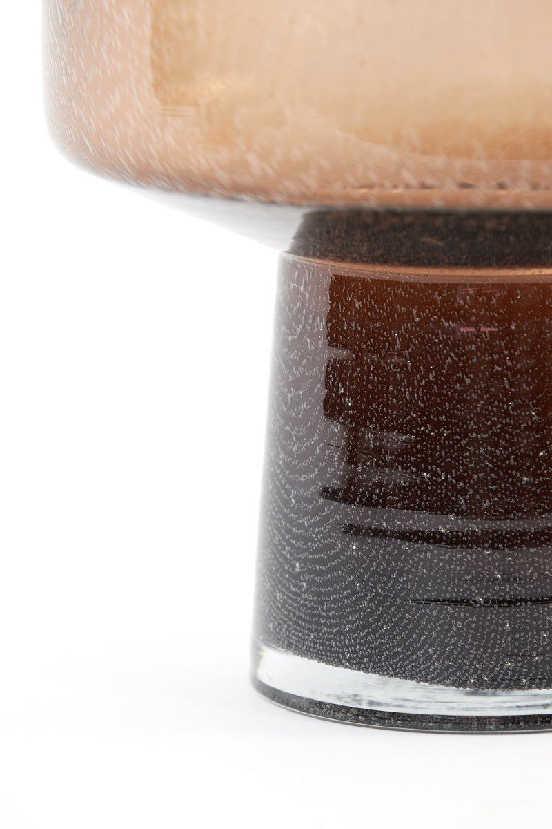 Elegant Brown Glass Vase Ø23.5x42 cm - Trasmo Collection