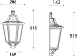 Daria 11W E27 LED CCT, Classic Half Lantern, Black/Clear
