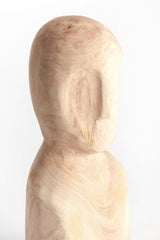 Title: Handcrafted Lumuna Wood Sculpture - Natural Finish, 12.5x12x32.5 cm