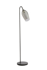 Elegant Smoked Glass and Matte Black Floor Lamp - 67x30.5x160 cm
