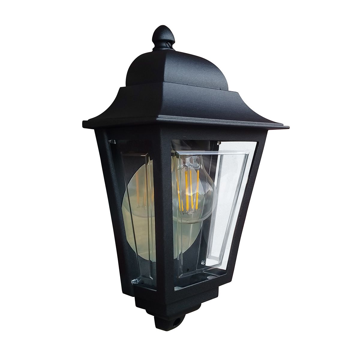 Deco Lane 1lt Half Wall Lantern Black