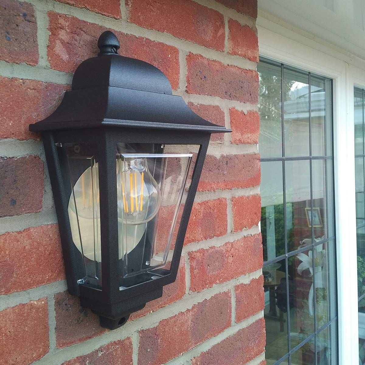 Deco Lane 1lt Half Wall Lantern Black
