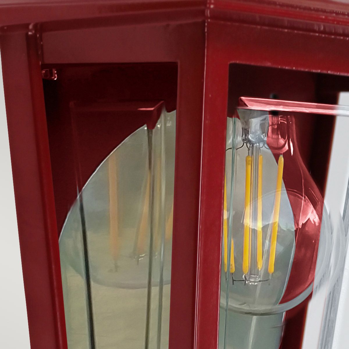 Deco Lane 1lt Half Wall Lantern Red