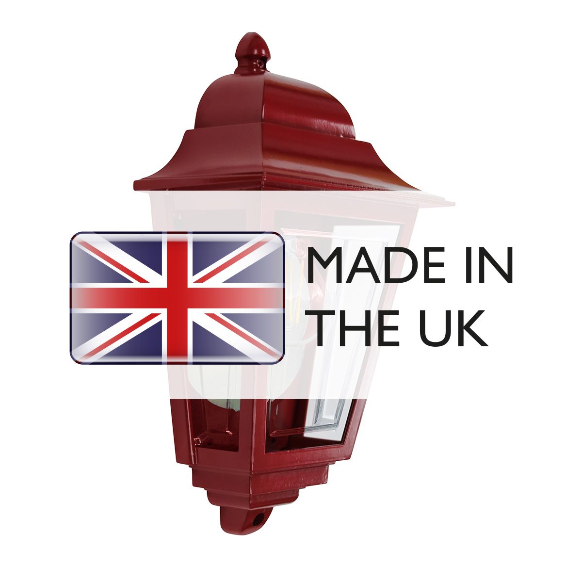 Deco Lane 1lt Half Wall Lantern Red
