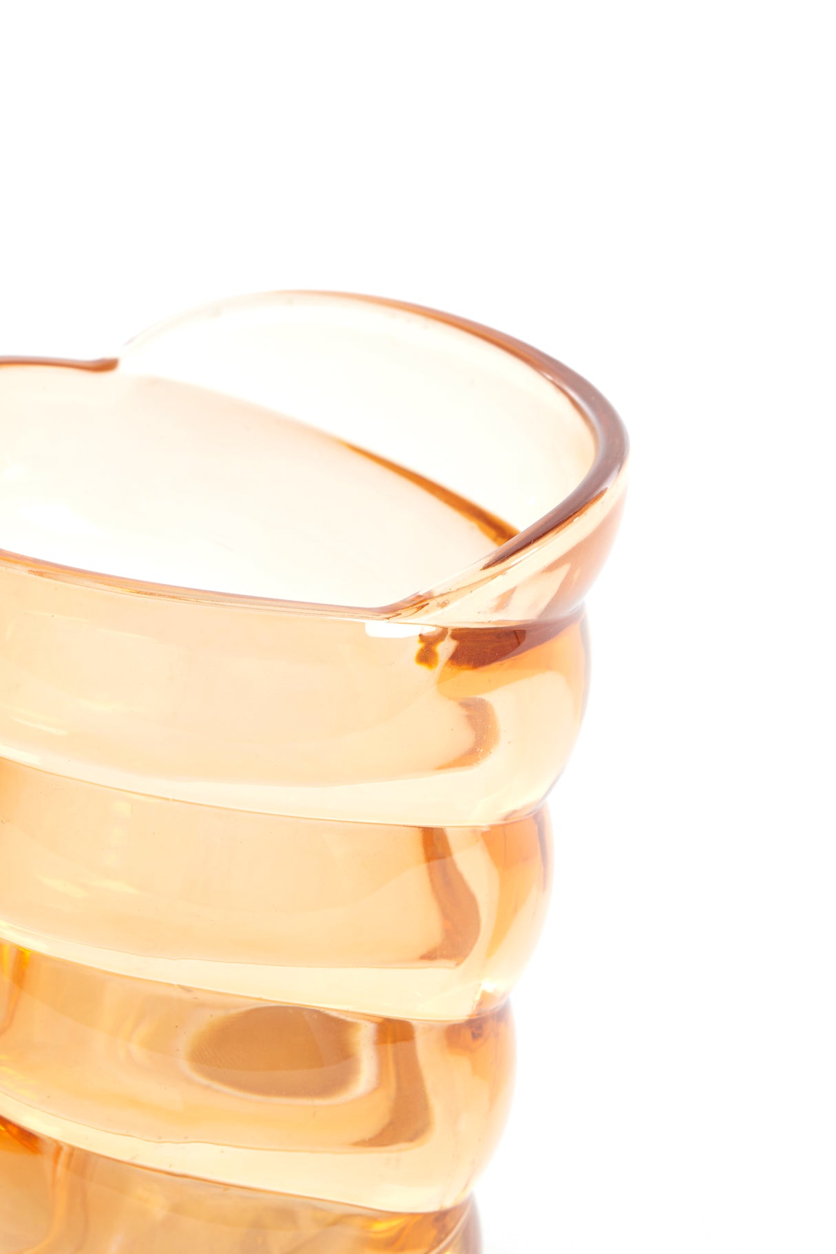 Peach Glass Tealight Holder 10.5x7x12.5 cm Malea Design