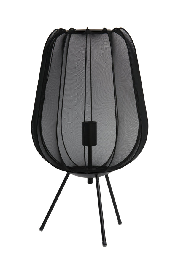 Elegant Black Plumeria Table Lamp: 34x60 cm