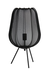 Elegant Black Plumeria Table Lamp: 34x60 cm