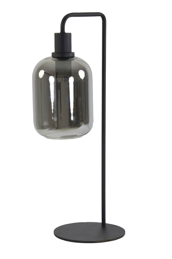 Elegant Black and Smoked Glass Table Lamp 26x20x60 cm