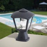 Roby Disma E27 (No Lamp), Modern Pedestal Lantern, Black/Clear