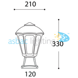 Giampy Disma 8.5W E27 LED CCT, Modern Pedestal Lantern, Black/Clear