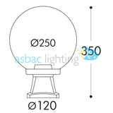 Globe 250 Modern Disma E27 (No Lamp), Pedestal Globe, Black/Opal
