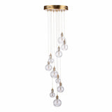 Dita 10 Light Cluster Pendant Brass & Glass