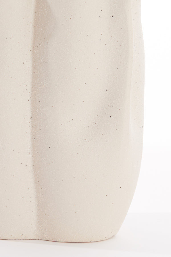 Elegant Cream Sanguli Ceramic Vase - 28x27.5x36.5 cm