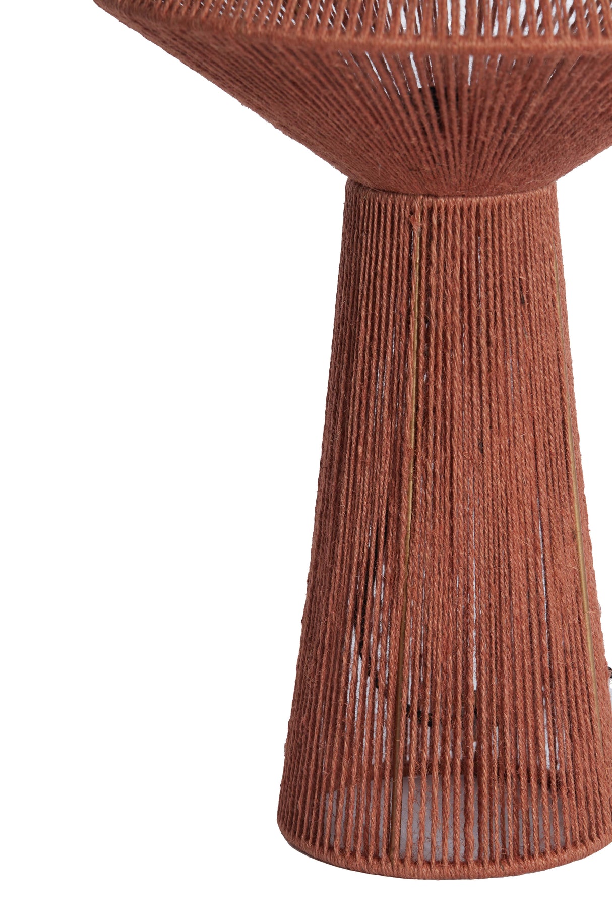 Brick Red Jute Table Lamp - Diameter 30cm, Height 47cm (Model: Fugia)
