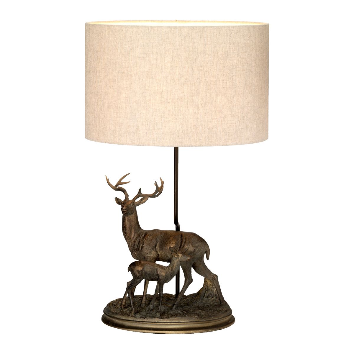 Amelia 1 Light Table Lamp with Oval Shade Bronze Patina