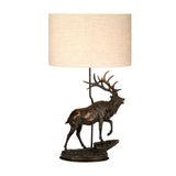 Angus 1 Light Table Lamp with Oval Shade Bronze Patina