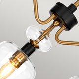 Armand 3-Light Semi-Flush in Aged Brass & Charcoal Black