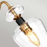 Armand 3-Light Semi-Flush in Aged Brass & Charcoal Black
