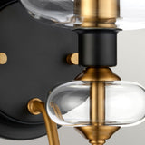 Exquisite Aged Brass Wall Sconce with Charcoal Black Accents