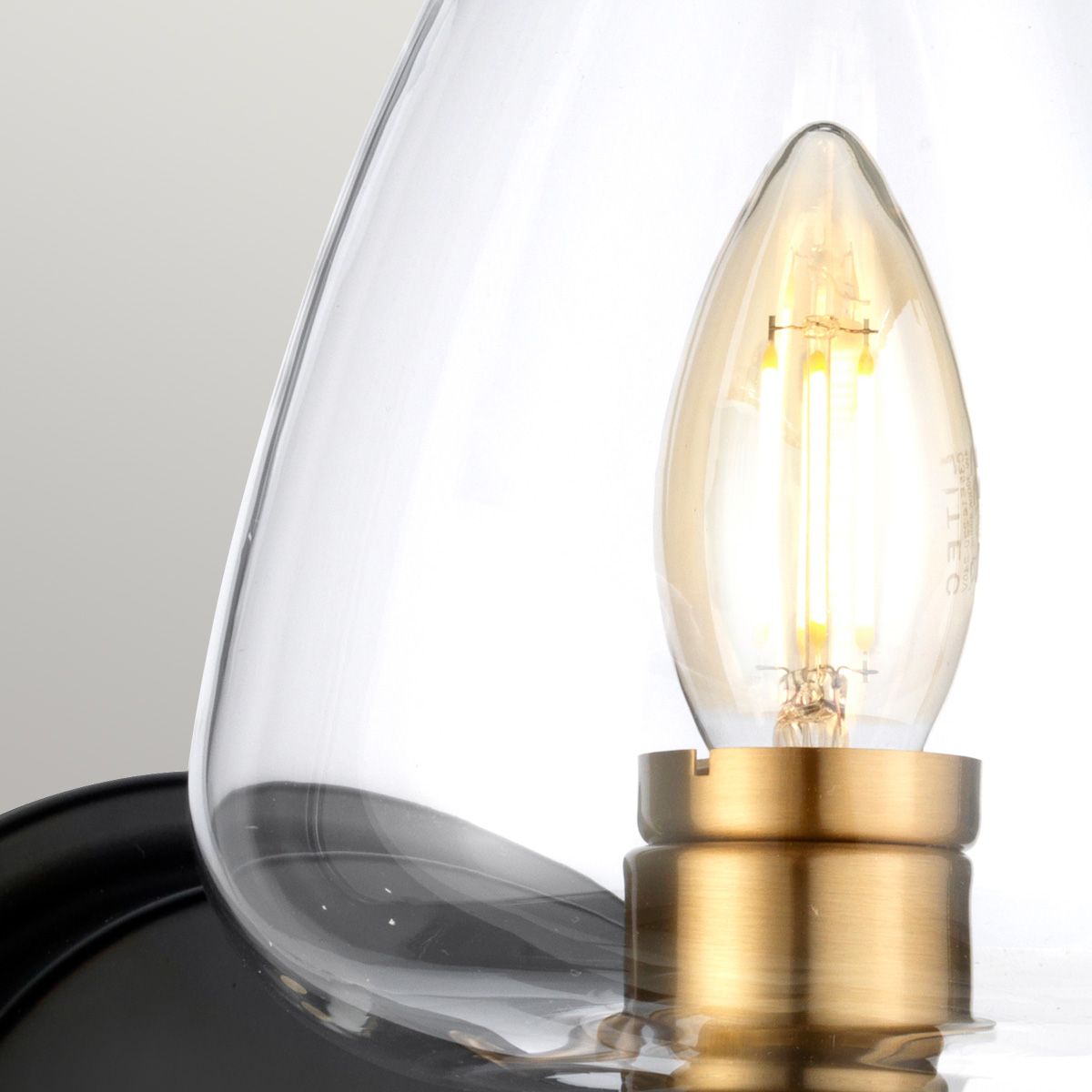 Exquisite Aged Brass Wall Sconce with Charcoal Black Accents